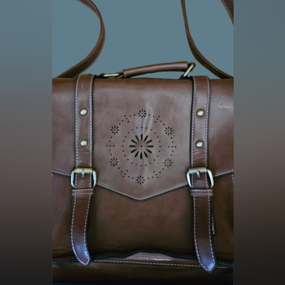 *NWOT ECOSUSI Brown Vegan Leather Backpack - Women’s Laptop Bag & Briefcase - Picture 2 of 5